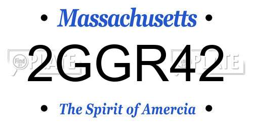 2GGR42 Massachusetts License Plate