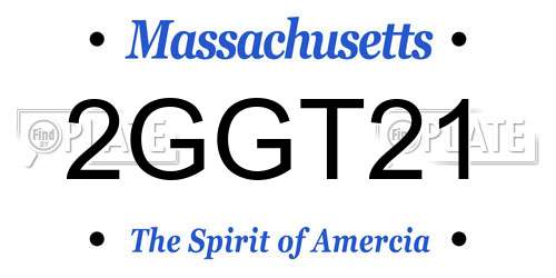 2GGT21 Massachusetts License Plate
