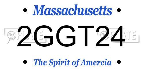 2GGT24 Massachusetts License Plate