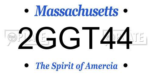 2GGT44 Massachusetts License Plate