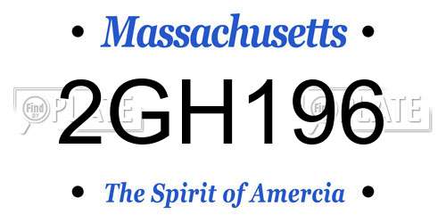 2GH196 Massachusetts License Plate