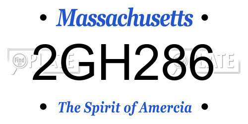2GH286 Massachusetts License Plate