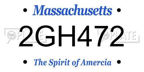 2GH472 Massachusetts License Plate