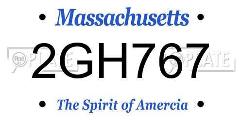 2GH767 Massachusetts License Plate