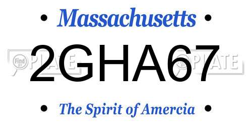 2GHA67 Massachusetts License Plate