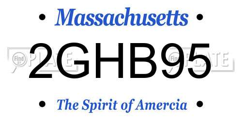 2GHB95 Massachusetts License Plate