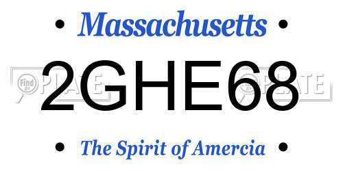 2GHE68 Massachusetts License Plate
