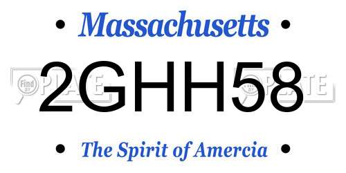 2GHH58 Massachusetts License Plate