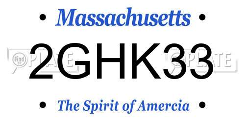 2GHK33 Massachusetts License Plate
