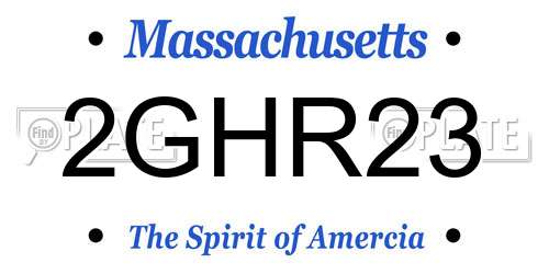 2GHR23 Massachusetts License Plate