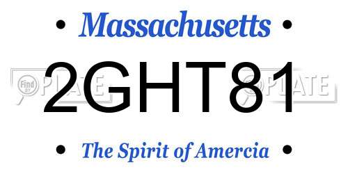 2GHT81 Massachusetts License Plate