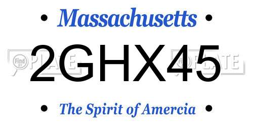 2GHX45 Massachusetts License Plate