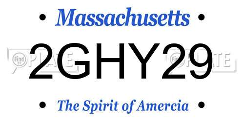 2GHY29 Massachusetts License Plate