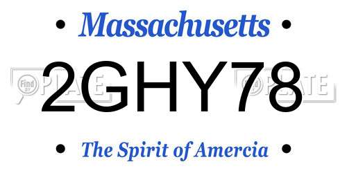 2GHY78 Massachusetts License Plate