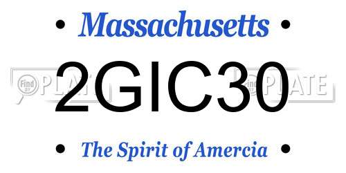 2GIC30 Massachusetts License Plate