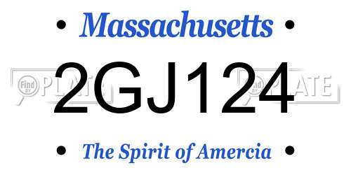 2GJ124 Massachusetts License Plate