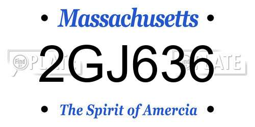2GJ636 Massachusetts License Plate