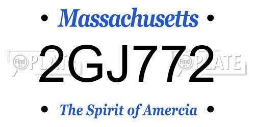 2GJ772 Massachusetts License Plate