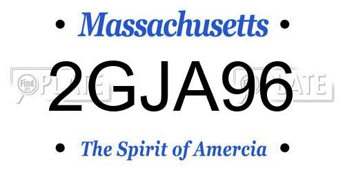 2GJA96 Massachusetts License Plate