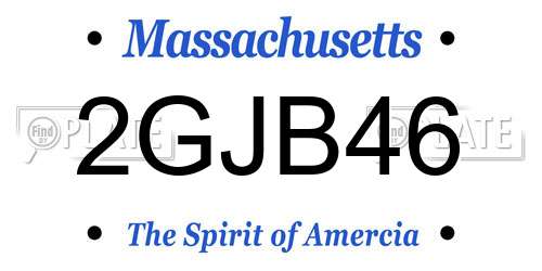 2GJB46 Massachusetts License Plate