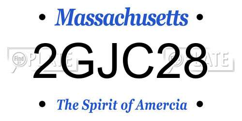 2GJC28 Massachusetts License Plate