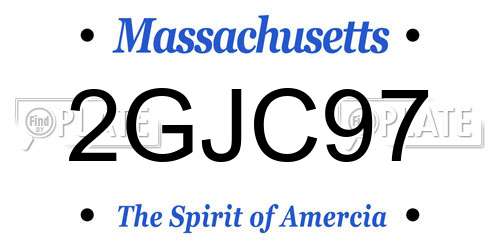 2GJC97 Massachusetts License Plate