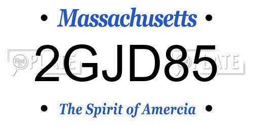 2GJD85 Massachusetts License Plate