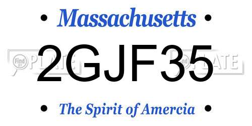 2GJF35 Massachusetts License Plate