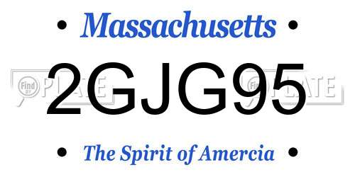 2GJG95 Massachusetts License Plate