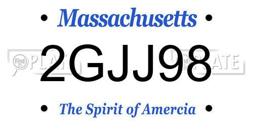 2GJJ98 Massachusetts License Plate