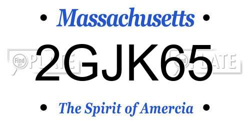 2GJK65 Massachusetts License Plate