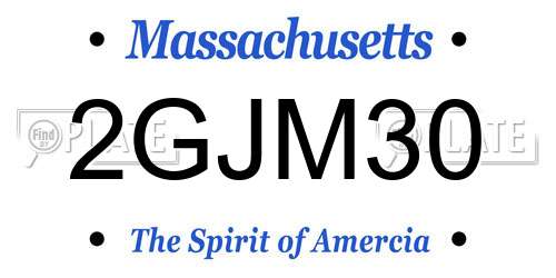 2GJM30 Massachusetts License Plate