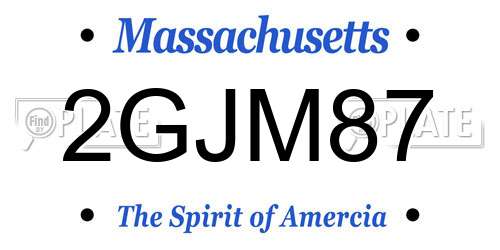 2GJM87 Massachusetts License Plate