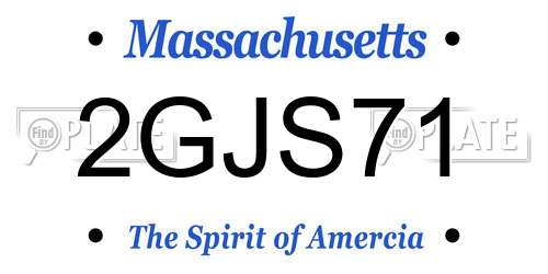2GJS71 Massachusetts License Plate