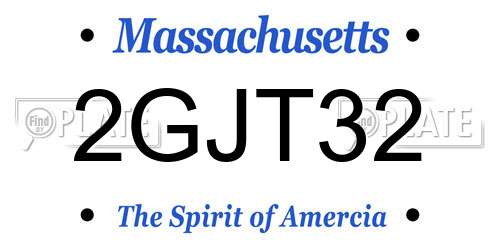 2GJT32 Massachusetts License Plate