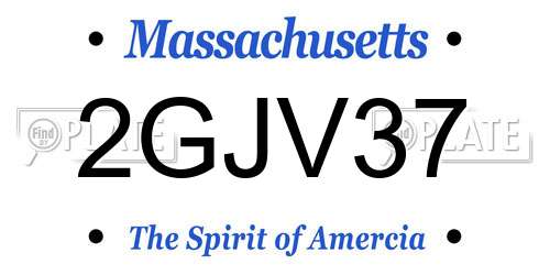 2GJV37 Massachusetts License Plate