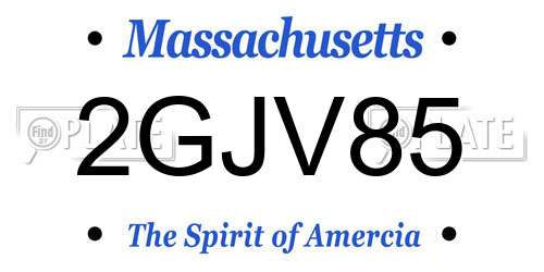 2GJV85 Massachusetts License Plate