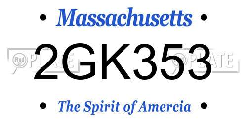 2GK353 Massachusetts License Plate