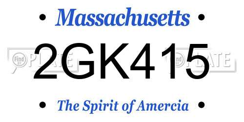 2GK415 Massachusetts License Plate