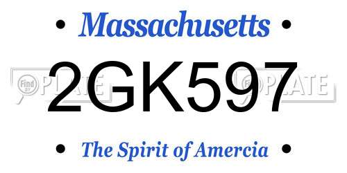 2GK597 Massachusetts License Plate