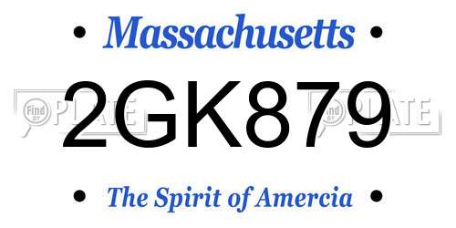 2GK879 Massachusetts License Plate
