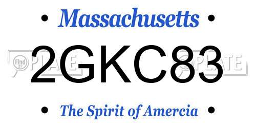 2GKC83 Massachusetts License Plate