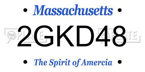 2GKD48 Massachusetts License Plate