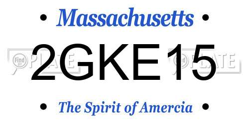 2GKE15 Massachusetts License Plate