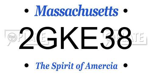 2GKE38 Massachusetts License Plate
