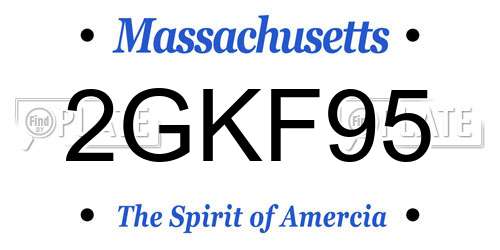 2GKF95 Massachusetts License Plate