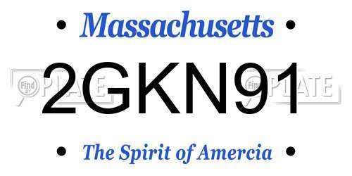 2GKN91 Massachusetts License Plate