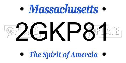 2GKP81 Massachusetts License Plate