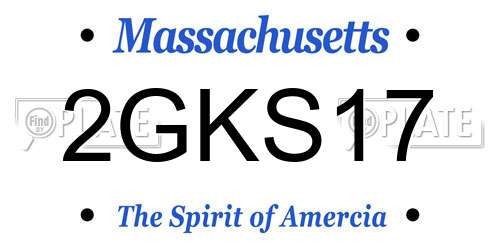 2GKS17 Massachusetts License Plate