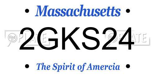 2GKS24 Massachusetts License Plate